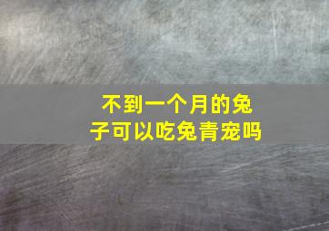 不到一个月的兔子可以吃兔青宠吗