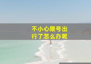 不小心限号出行了怎么办呢