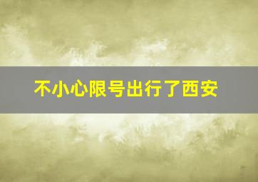 不小心限号出行了西安