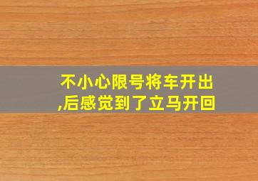 不小心限号将车开出,后感觉到了立马开回