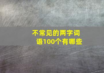 不常见的两字词语100个有哪些