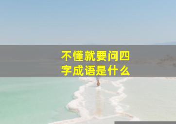 不懂就要问四字成语是什么