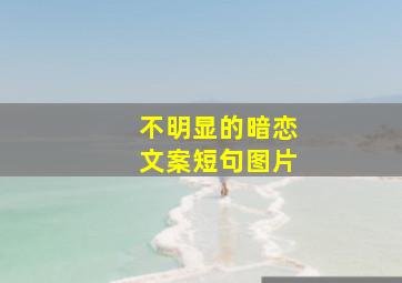 不明显的暗恋文案短句图片