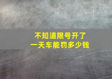 不知道限号开了一天车能罚多少钱