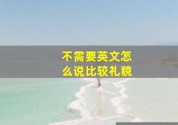 不需要英文怎么说比较礼貌