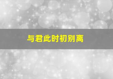 与君此时初别离