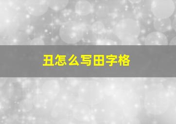 丑怎么写田字格