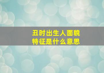 丑时出生人面貌特征是什么意思