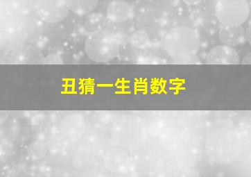 丑猜一生肖数字