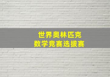 世界奥林匹克数学竞赛选拔赛