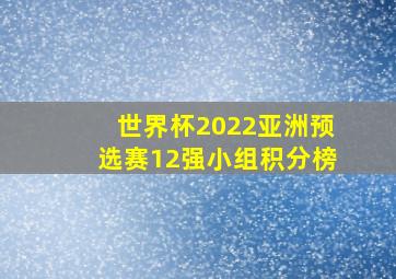 世界杯2022亚洲预选赛12强小组积分榜