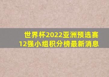 世界杯2022亚洲预选赛12强小组积分榜最新消息