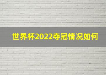 世界杯2022夺冠情况如何