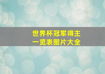 世界杯冠军得主一览表图片大全