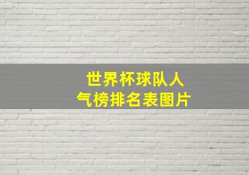 世界杯球队人气榜排名表图片