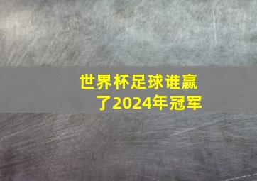 世界杯足球谁赢了2024年冠军