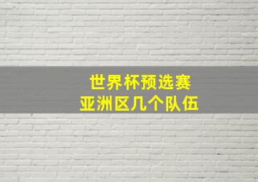 世界杯预选赛亚洲区几个队伍