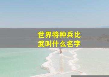 世界特种兵比武叫什么名字