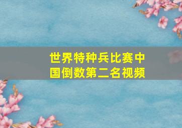 世界特种兵比赛中国倒数第二名视频