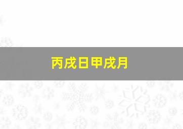 丙戌日甲戌月