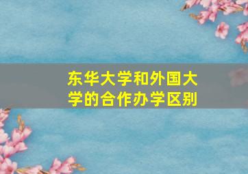 东华大学和外国大学的合作办学区别