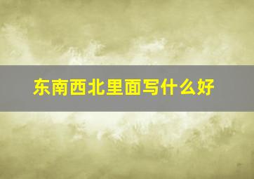 东南西北里面写什么好