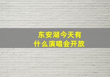 东安湖今天有什么演唱会开放