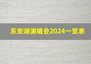 东安湖演唱会2024一览表