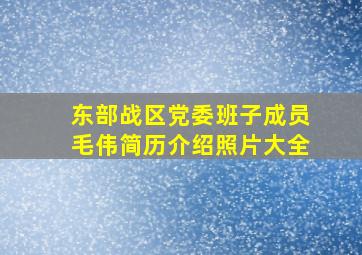 东部战区党委班子成员毛伟简历介绍照片大全