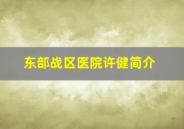 东部战区医院许健简介