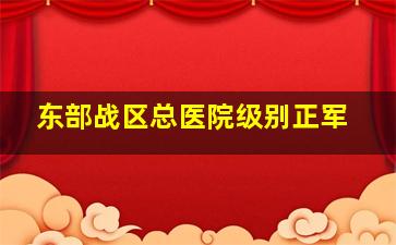 东部战区总医院级别正军