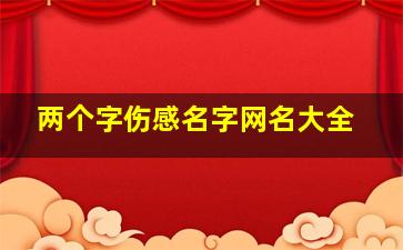 两个字伤感名字网名大全