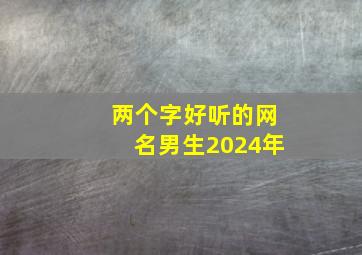 两个字好听的网名男生2024年