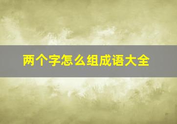 两个字怎么组成语大全