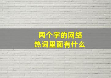 两个字的网络热词里面有什么