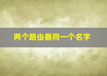 两个路由器同一个名字