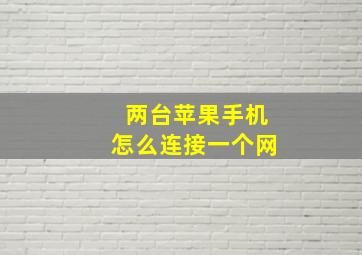 两台苹果手机怎么连接一个网