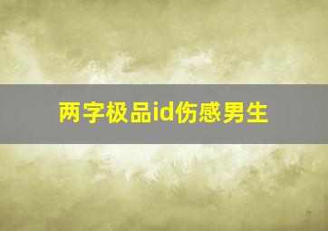 两字极品id伤感男生