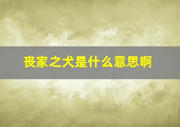 丧家之犬是什么意思啊