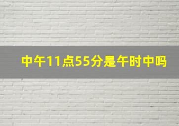 中午11点55分是午时中吗