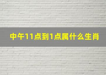 中午11点到1点属什么生肖