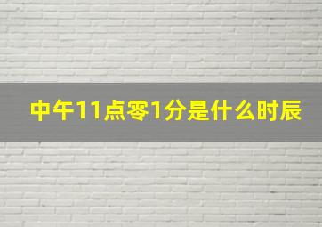 中午11点零1分是什么时辰