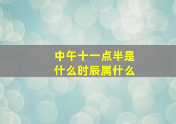 中午十一点半是什么时辰属什么