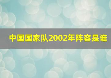 中国国家队2002年阵容是谁