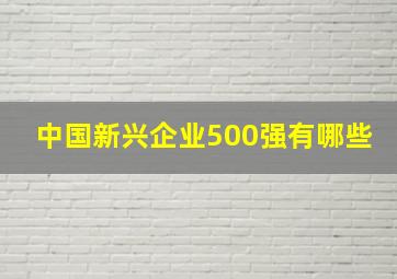 中国新兴企业500强有哪些