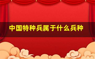 中国特种兵属于什么兵种