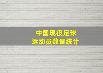 中国现役足球运动员数量统计