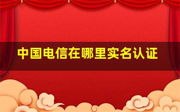 中国电信在哪里实名认证