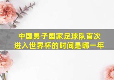 中国男子国家足球队首次进入世界杯的时间是哪一年