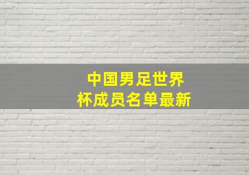 中国男足世界杯成员名单最新